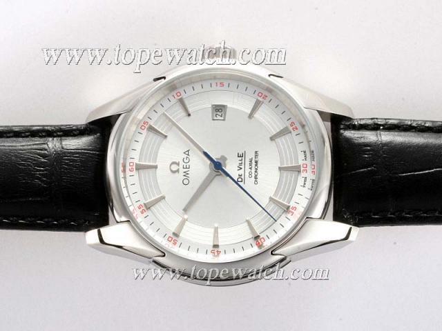 Replica Omega Hour Vision See Thru Case  Automatic with White Dial-Deployment Buckle