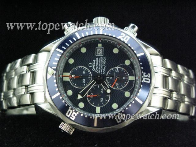 Replica Omega OMG-113 SEA-MASTER CHRONO QUARTZ SWISS CASE BLUE