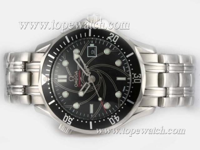 Replica Omega Seamaster 007 James Bond 40 Anniversary With Black Dial