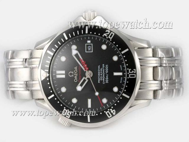 Replica Omega Seamaster 007 James Bond With Black Dial-2008 Updated Version