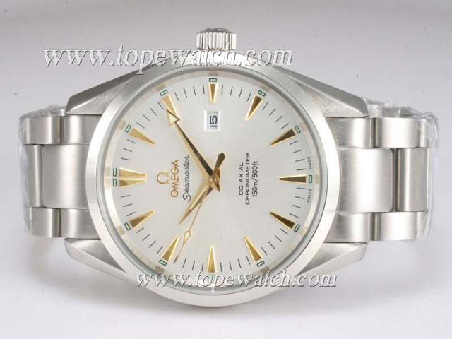 Replica Omega Seamaster Aqua Terra Automatic Gold Marking with White Dial