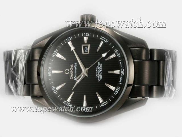 Replica Omega Seamaster Aqua Terra Big Size Automatic Full PVD with Black Dial