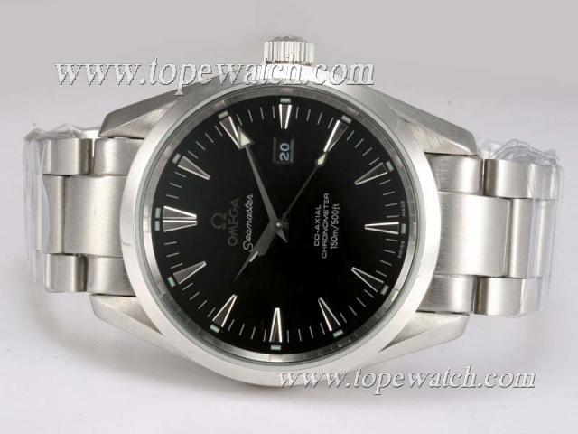 Replica Omega Seamaster Aqua Terra Big Size Automatic with Black Dial