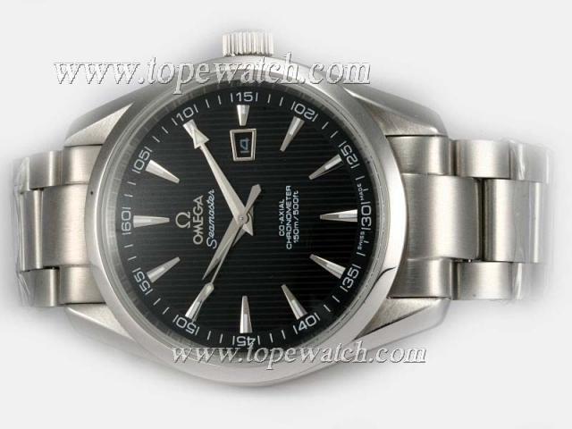 Replica Omega Seamaster Aqua Terra Big Size Automatic with Black Tuxedo dial