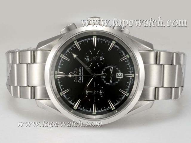 Replica Omega Seamaster Aqua Terra Working Chronograph with Black Dial