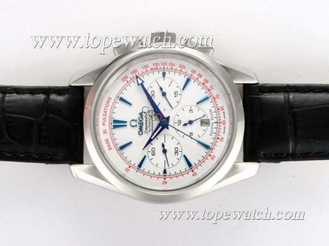 Replica Omega Seamaster Chronograph Automatic with White Dial-Olympic Edition