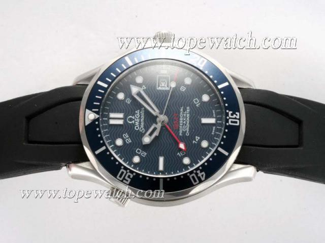 Replica Omega Seamaster GMT Working Automatic with Blue Dial-Rubber Strap