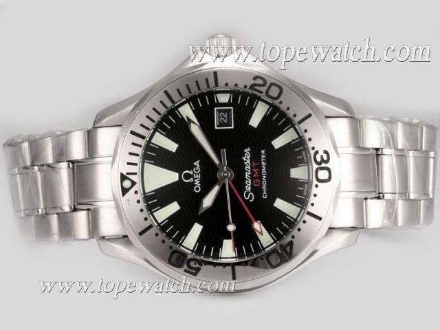 Replica Omega Seamaster GMT Working with Black Dial