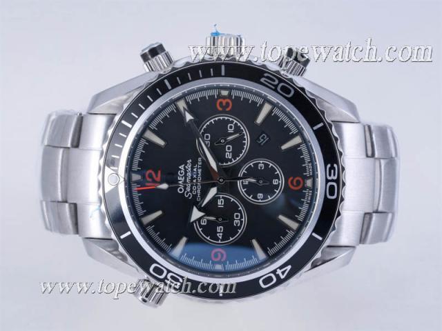 Replica Omega Seamaster Planet Ocean Working Chrono with Orange Marker -Same Chassis As 7750-High Quality