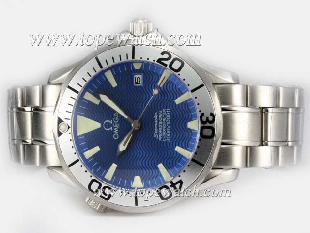 Replica Omega Seamaster Swiss ETA 2836 Movement with Blue Dial