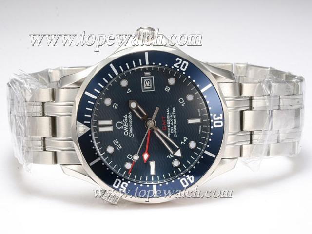 Replica Omega Seamaster Working GMT Automatic with Blue Dial