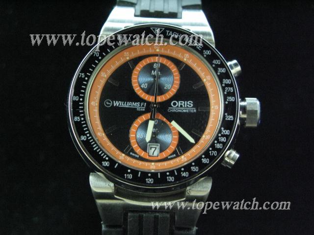 Replica Oris OR-051 WILLIAMS F1 023 SS CHRONO QUARTZ BLACK/ORANGE