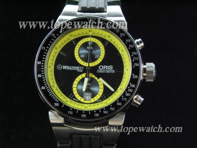 Replica Oris OR-052 WILLIAMS F1 023 SS CHRONO QUARTZ BLACK/YELLOW