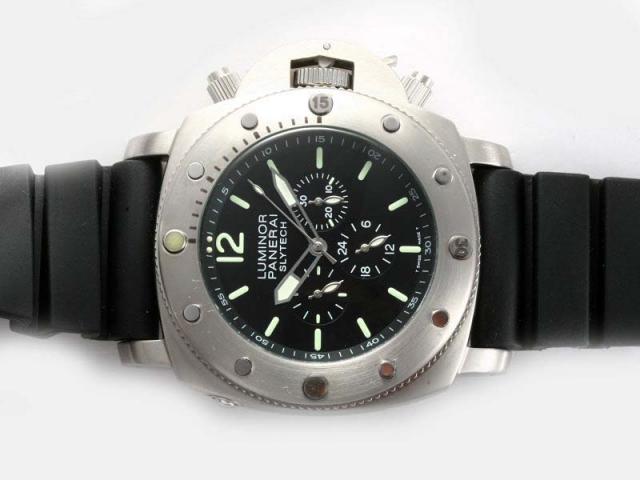 Replica Panerai Luminor Slytech Chronograph Automatic with Black Dial