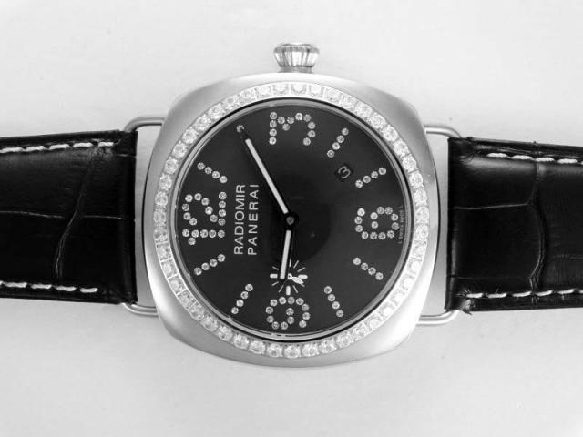 Replica Panerai Radiomir Automatic Diamond Bezel and Marking with Black Dial-AR Coating