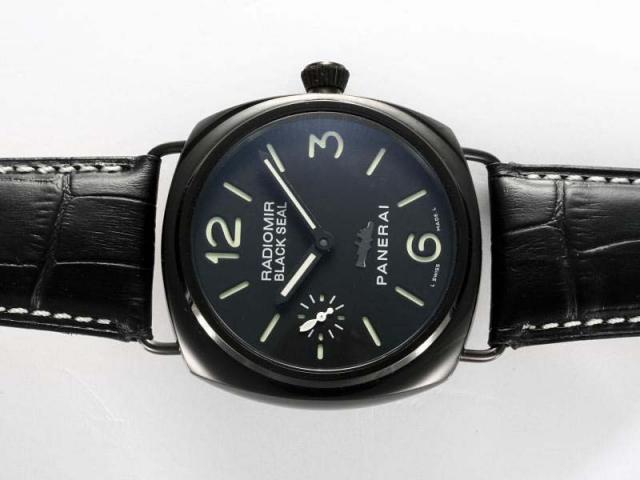 Replica Panerai Radiomir Black Seal Unitas 6497 Movement Manual Winding PVD Case with Black Dial-New Version