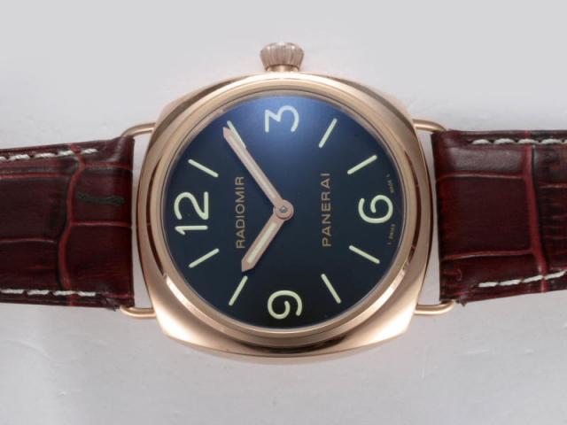 Replica Panerai Radiomir Unitas 6497 Movement Rose Gold Case with Black Dial