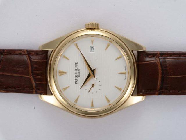 Replica Patek Philippe Classic Automatic Gold Case with White Dial