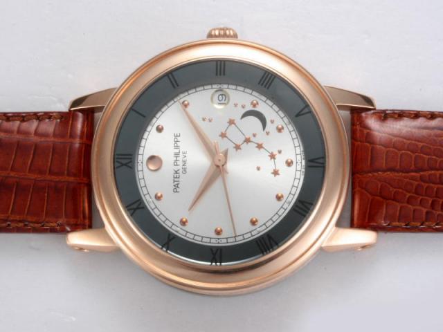 Replica Patek Philippe Limited Edition Automatic Rose Gold Case Same Chassis As Swiss ETA Model-High Quality