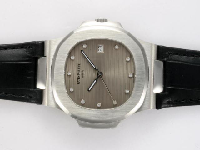 Replica Patek Philippe Nautilus Jumbo MBW Swiss ETA 2824 Movement Diamond Marking with Gray Dial-Deployment Buckle