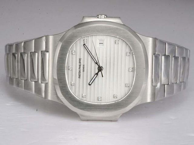 Replica Patek Philippe Nautilus Jumbo MBW Swiss ETA 2824 Movement Diamond Marking with White Dial