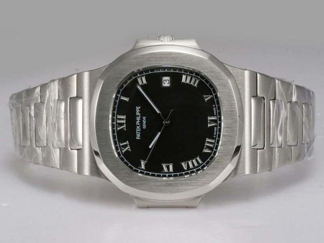 Replica Patek Philippe Nautilus Jumbo MBW Swiss ETA 2824 Movement with Black Dial