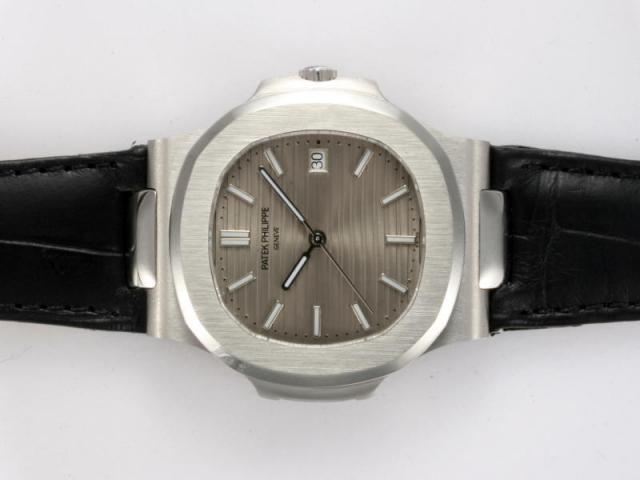 Replica Patek Philippe Nautilus Jumbo MBW Swiss ETA 2824 Movement with Gray Dial-Deployment Buckle