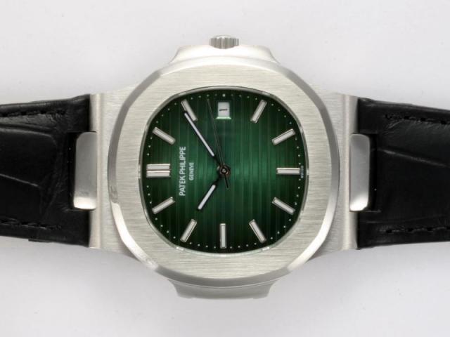 Replica Patek Philippe Nautilus Jumbo MBW Swiss ETA 2824 Movement with Green Dial-Deployment Buckle