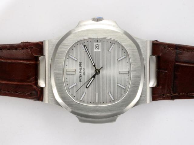 Replica Patek Philippe Nautilus Jumbo MBW Swiss ETA 2824 Movement with White Dial-Deployment Buckle