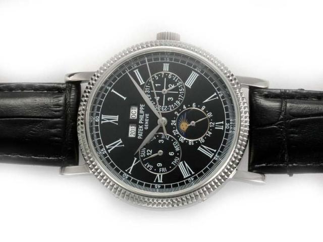 Replica Patek Philippe Perpetual Calendar Automatic with Black Dial