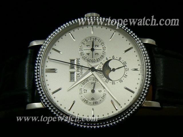 Replica Patek Philippe PP-015 MOONPHASE 034 CHORNO LEATHER AUTOMATIC