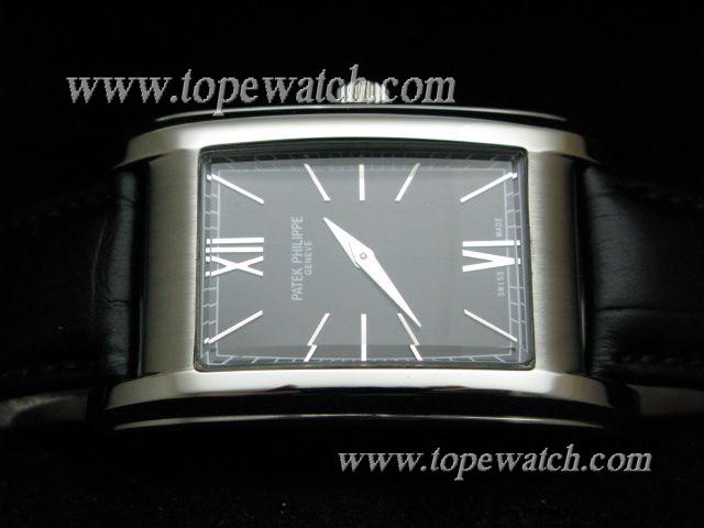 Replica Patek Philippe PP-096 STAINLESS STEEL CASE BLACK DIAL