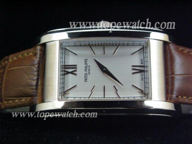 Replica Patek Philippe PP-100 ROSE GOLD CASE GOLD DIAL QUARTZ BROWN