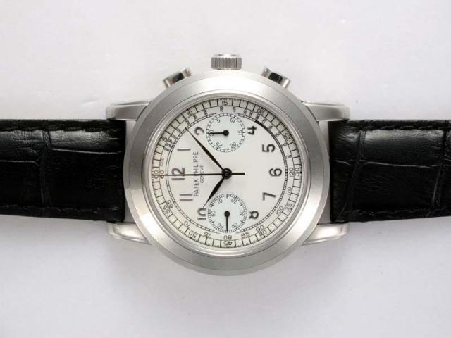 Replica Patek Philippe Ref.5070 Chronograph Lemania Movement with White Dial