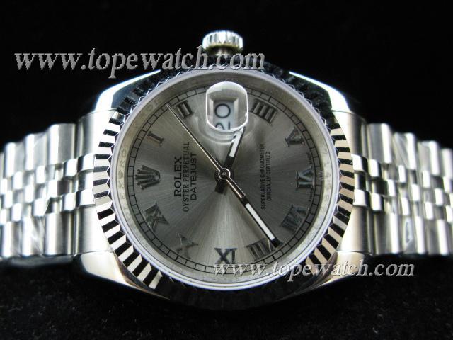 Replica RL08008 ROLEX DATEJUST SS SWISS ETA 2836-2 GREY ROMAN