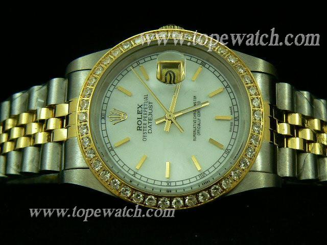 Replica ROLEX Datejust Gents Pearl White Dial Stick Markers