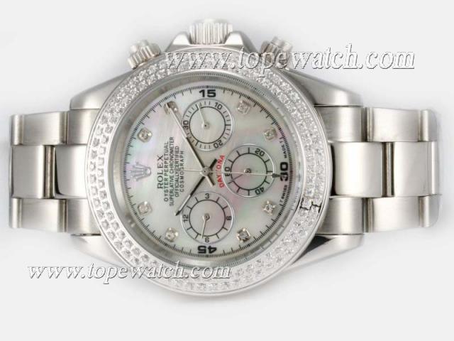 Replica Rolex Daytona Chronograph Automatic Diamond Marking and Bezel with MOP Dial