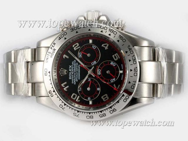 Replica Rolex Daytona Chronograph Automatic with Black Dial-Red Marking