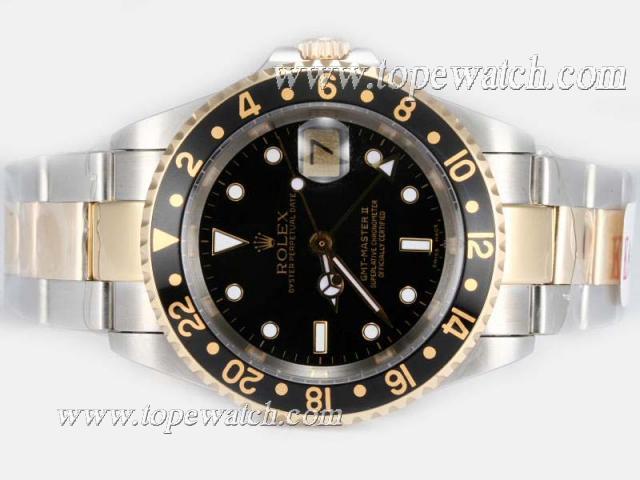 Replica Rolex GMT-Master II Swiss ETA 2836 Movement with 14K Wrapped Gold-Two Tone