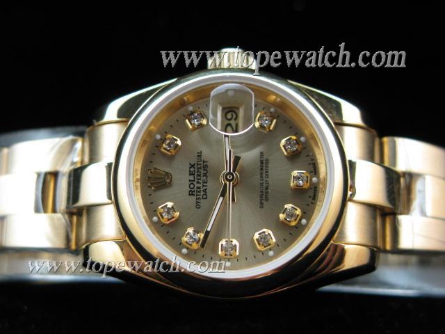 Replica ROLEX OYSTER KING ALL GOLD LADY GOLD/DIAMOND