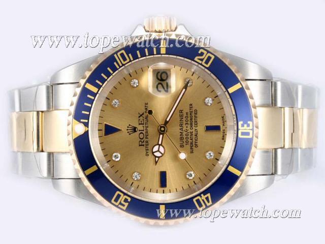 Replica Rolex Submariner Swiss ETA 2836 Movement with 14K Wrapped Gold-Two Tone