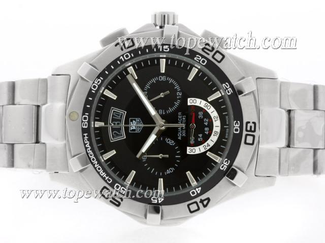 Replica Tag Heuer Aquaracer 300 Meters Working Chronograph with Black Dial S/S