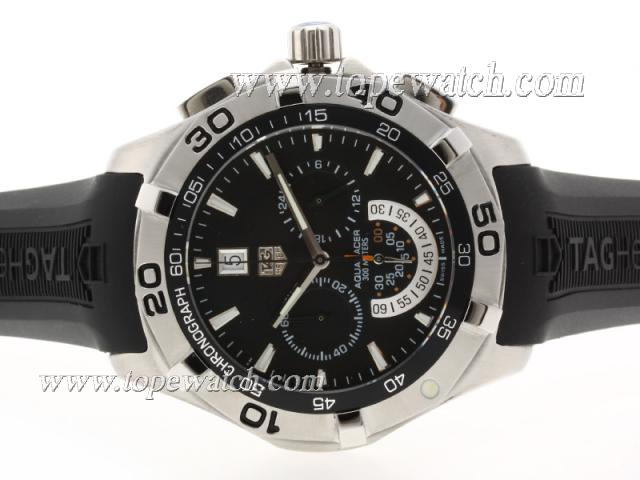 Replica Tag Heuer Aquaracer 300 Meters Working Chronograph with Black Dial-Sapphire Glass