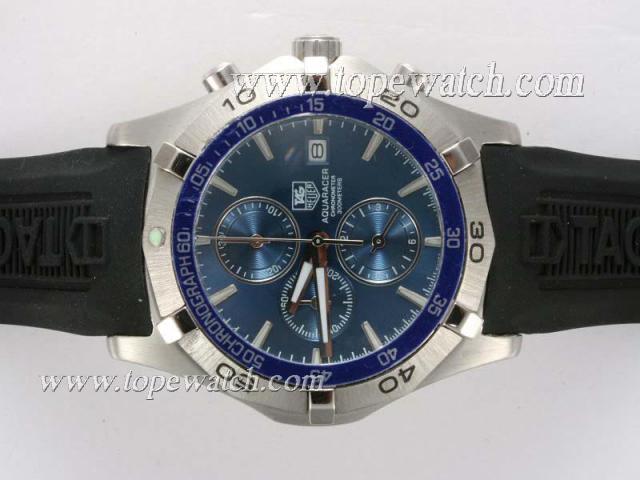 Replica Tag Heuer Aquaracer 300 Meters Working Chronograph with Blue Dial