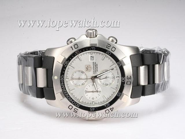 Replica Tag Heuer Aquaracer 300 Meters Working Chronograph with White Dial