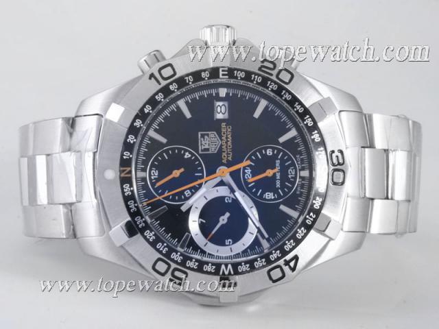 Replica Tag Heuer Aquaracer Chronograph Automatic with Black Dial-Same Chassis As 7750-High Quality