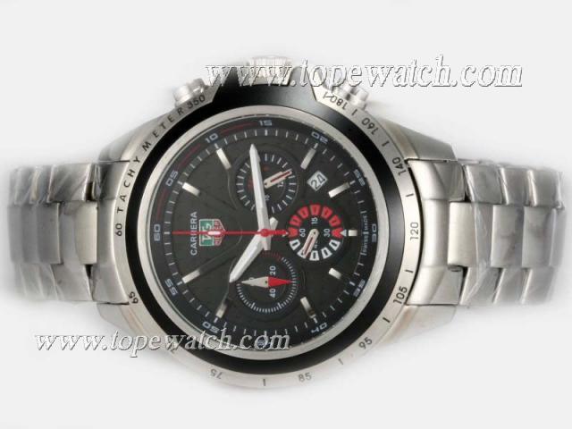 Replica Tag Heuer Carrera Working Chronograph with Black Dial-New Version