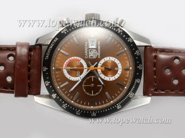 Replica Tag Heuer Carrera Working Chronograph with Brown Dial