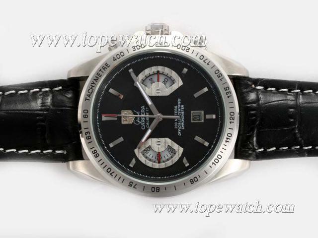 Replica Tag Heuer Grand Carrera Calibre 17 Working Chronograph with Black Dial