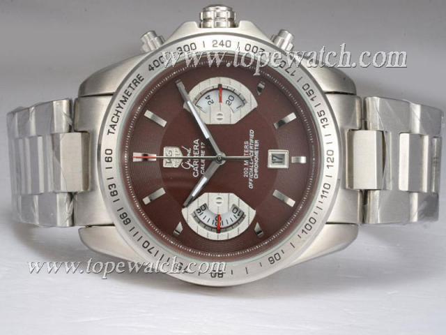 Replica Tag Heuer Grand Carrera Calibre 17 Working Chronograph with Brown Dial